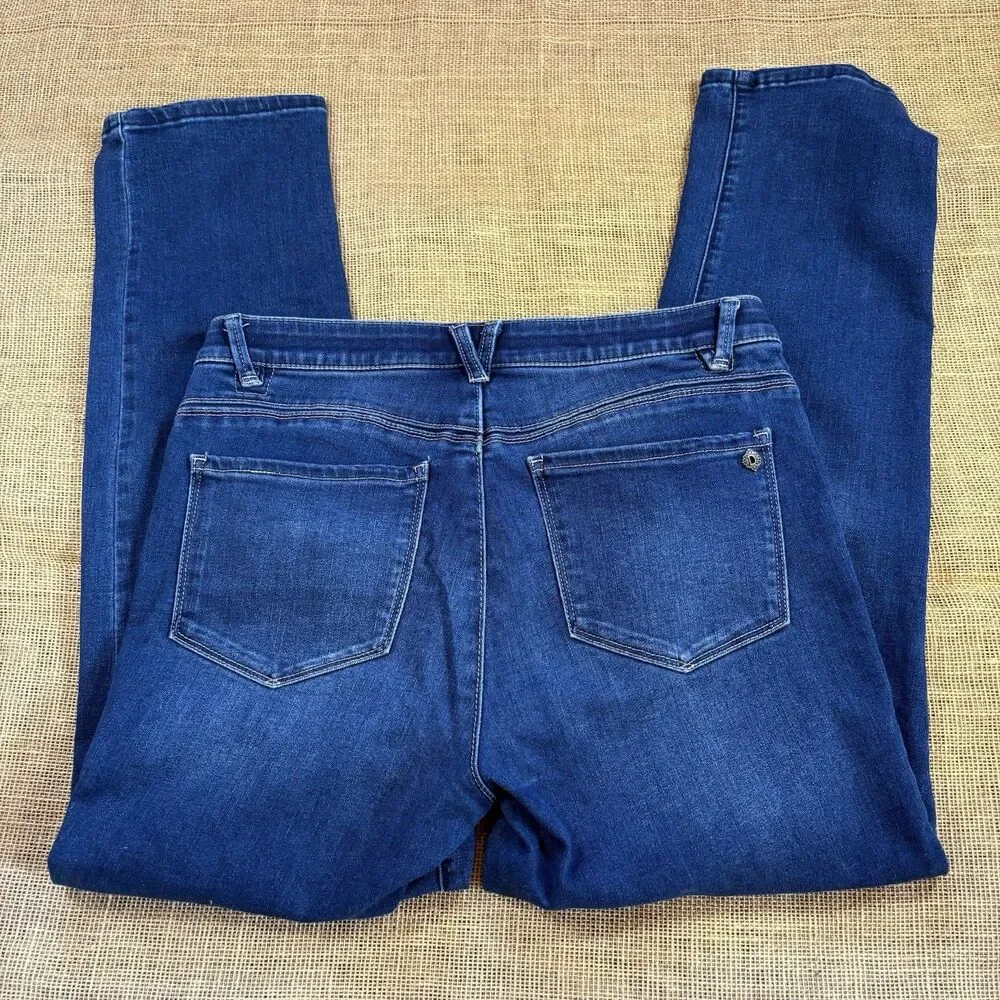 Democracy "Ab"solution Booty Lift Mid Stretch Straight Leg Indigo Jeans Size 12 - Picture 6 of 7